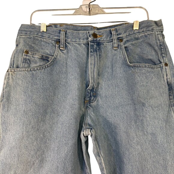Wrangler Blue Ridge Mens Light Wash Jeans 36x29 Straight Leg Denim Slight Wear - Picture 2 of 7